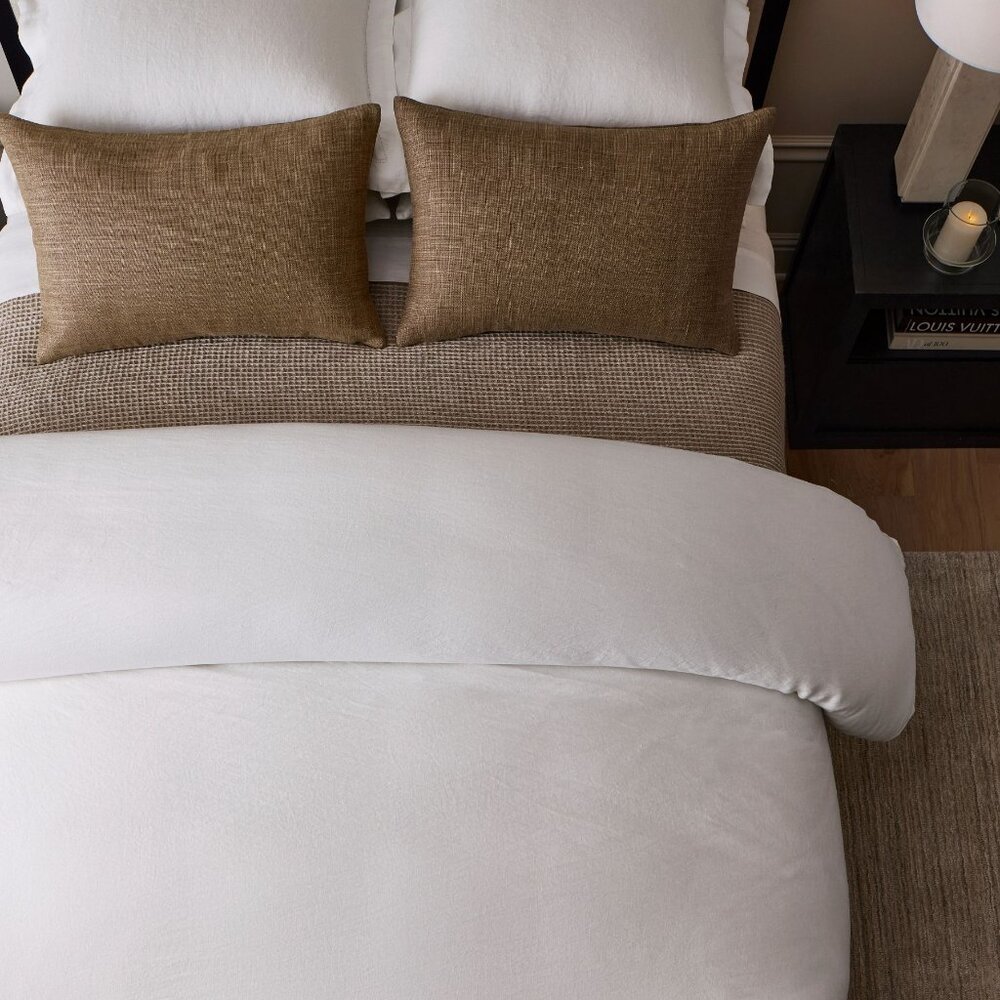 Pottery Barn White Full/Queen Belgian Flax Linen Duvet Cover - Picture 2 of 8